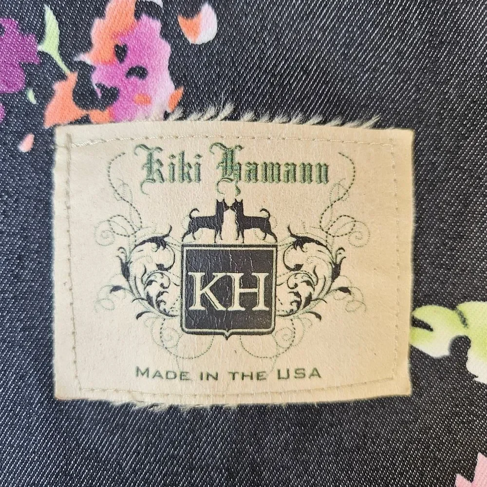 Kiki Hamann Floral & Lime Green Small Breed Reversible Dog Shoulder Bag Carrier